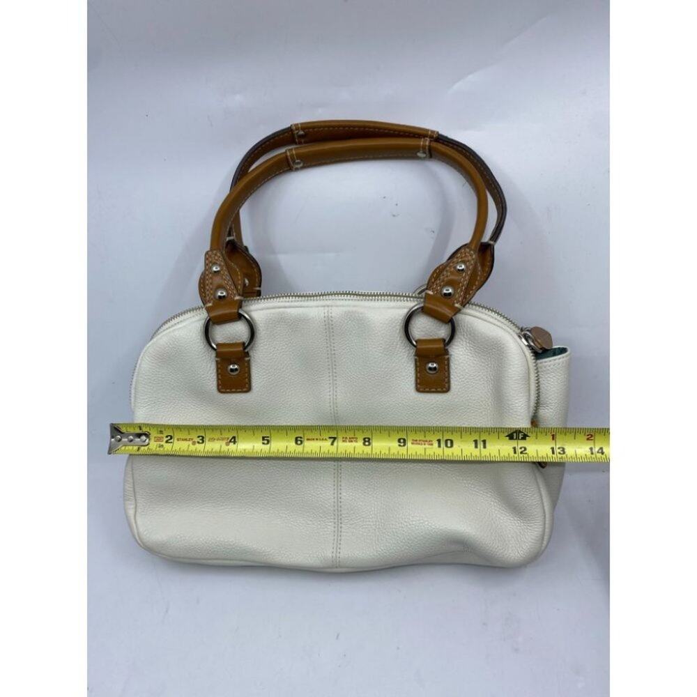 Coach Leather Medium Size White Brown Shoulder Bag - Picture 7 of 15